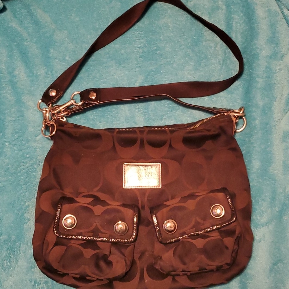 Black Coach Poppy Crossover Bag